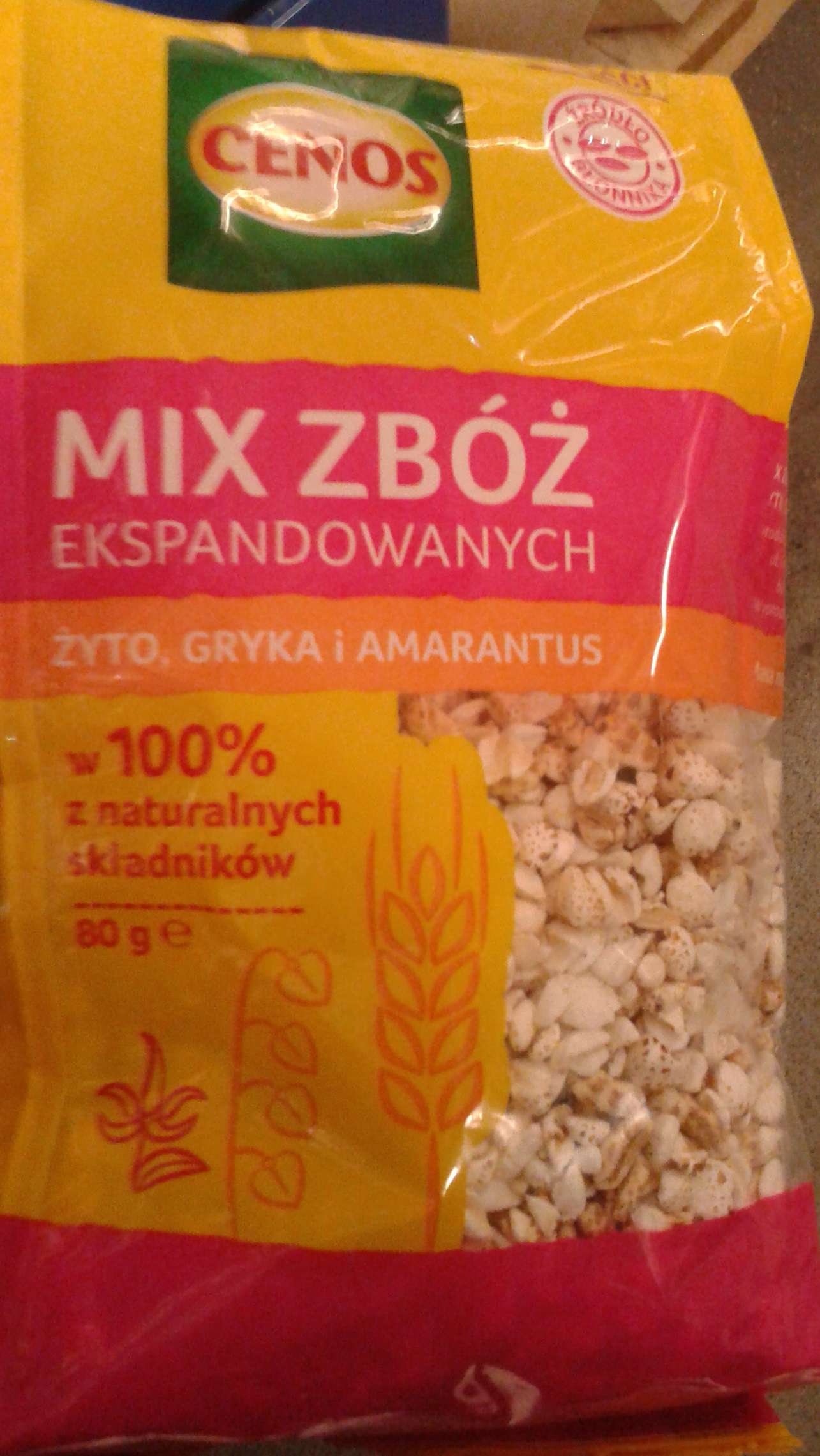 MIX ZBÓŻ EKSPANDOWANYCH ŻYTO, GRYKA, AMARANTUS CENOS