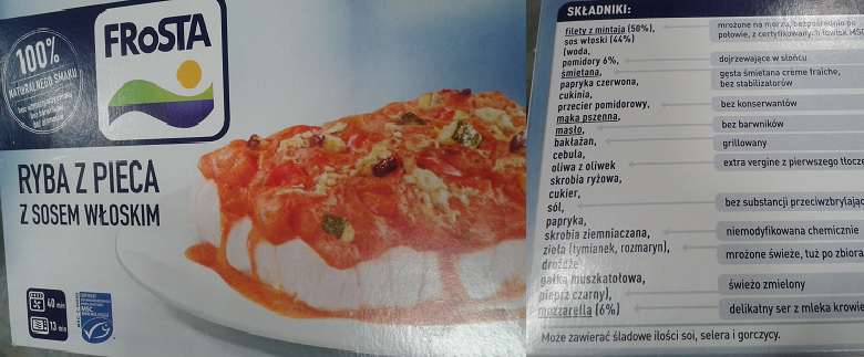 Ryba z pieca z sosem włoskim FRoSTA