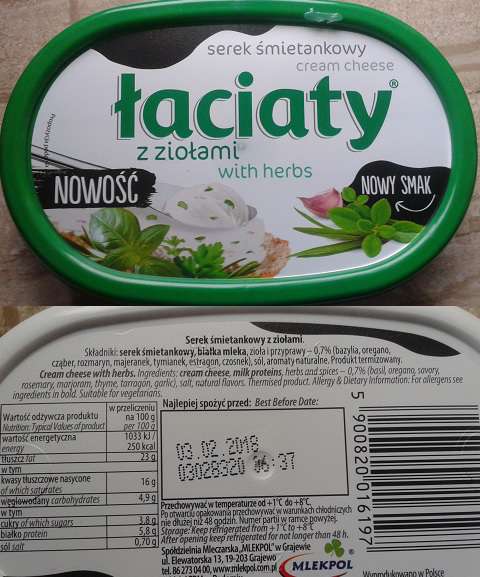 Serek śmietankowy z ziołami Łaciaty