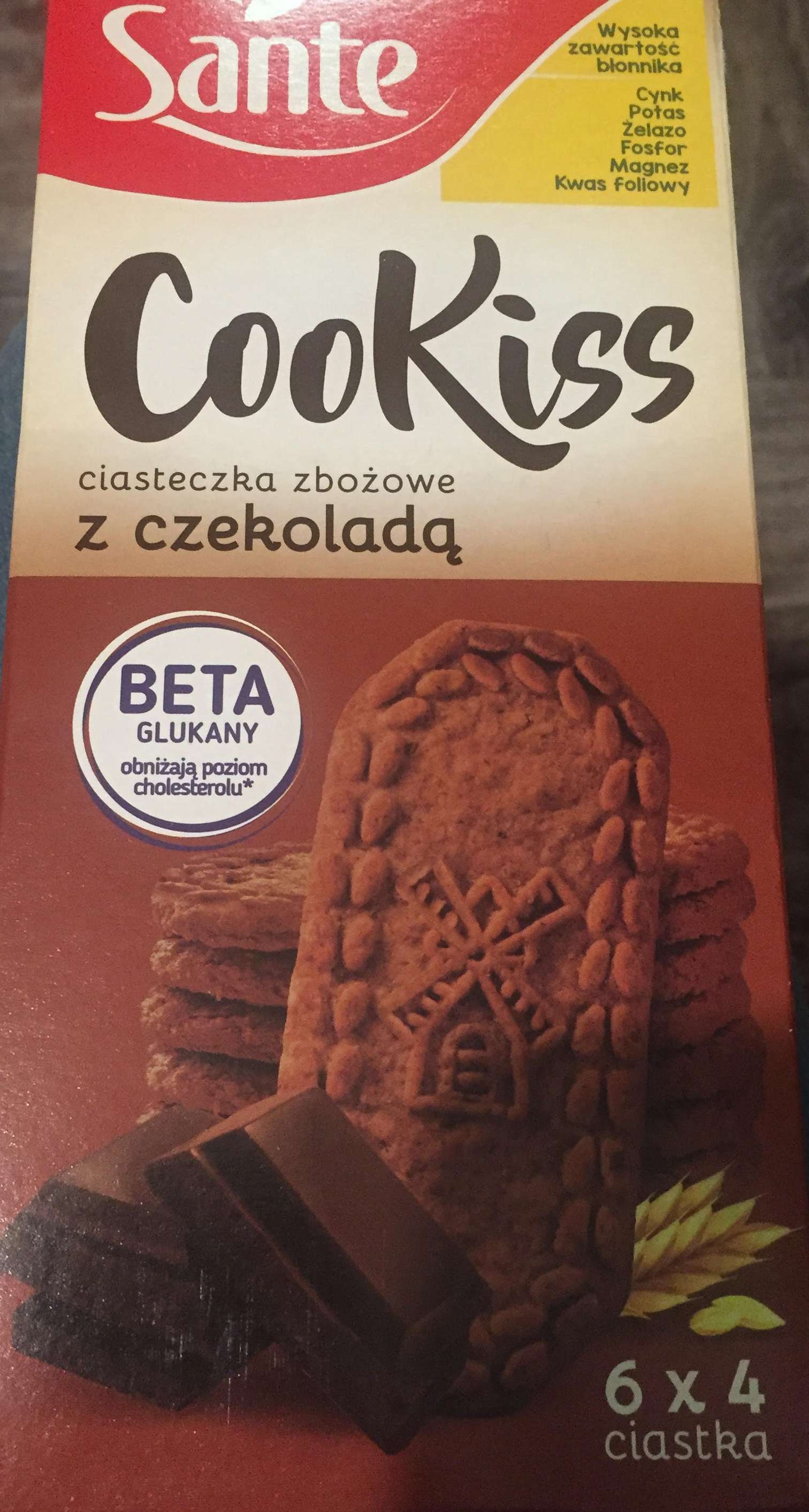 CIASTECZKA ZBOŻOWE Z CZEKOLADĄ COOKISS SANTE