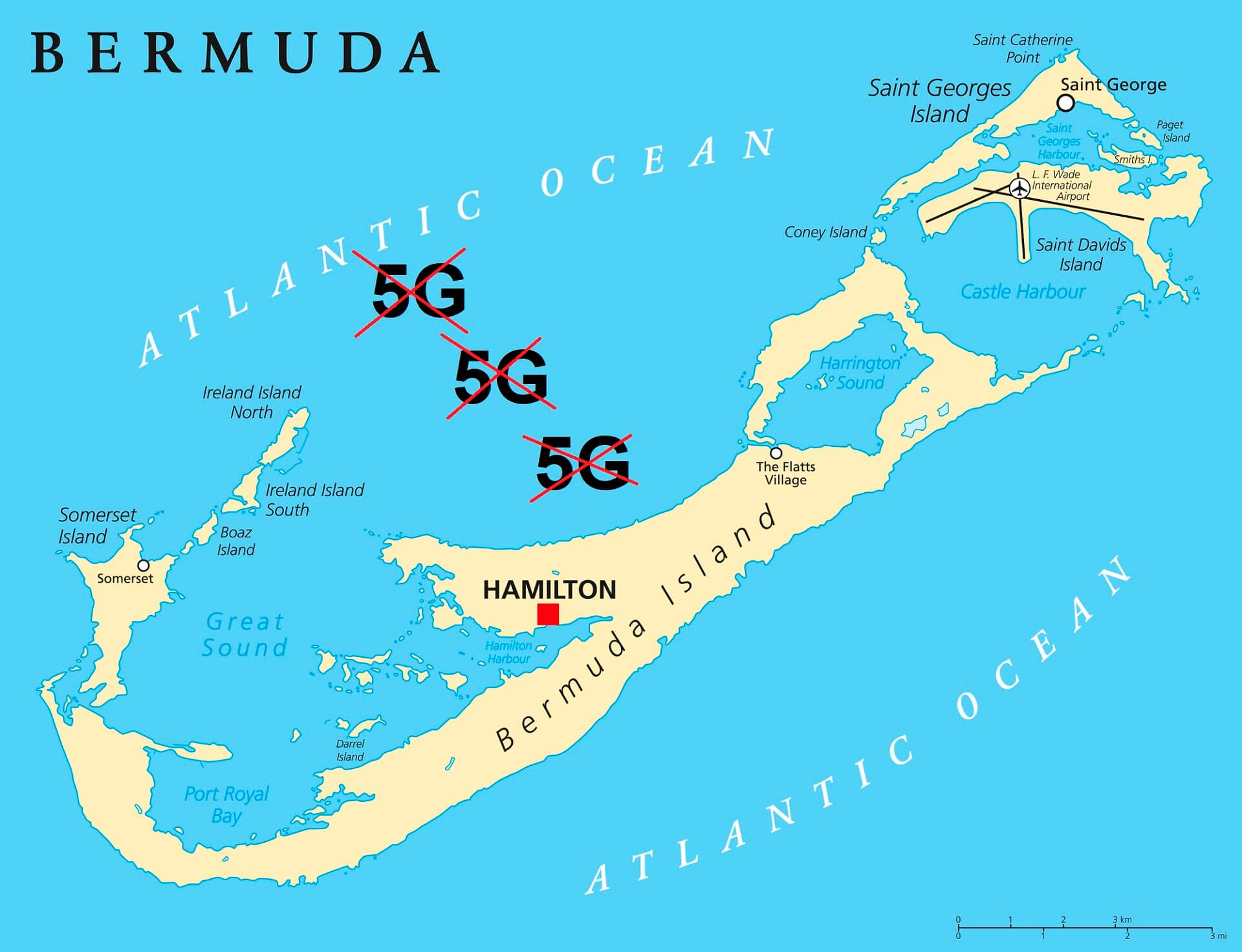 BERMUDY WSTRZYMUJĄ WDRAŻANIE SIECI 5G